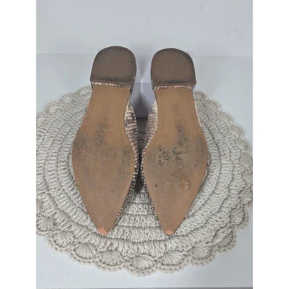 Steve Madden Mattis Python Snakeskin Pointed Toe Slip On Mules Flats Size 7.5M * - Picture 10 of 11